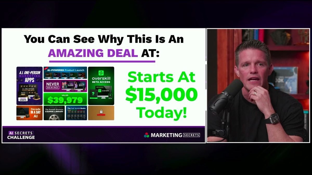 "You can see why this is an amazing deal" — anchoring price at $15,000
