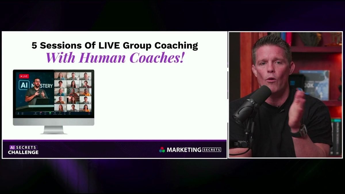 5 sessions of live group coaching with human coaches slide