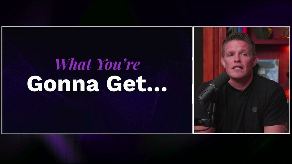 "What You're Gonna Get" intro slide in the AI Secrets Challenge offer breakdown