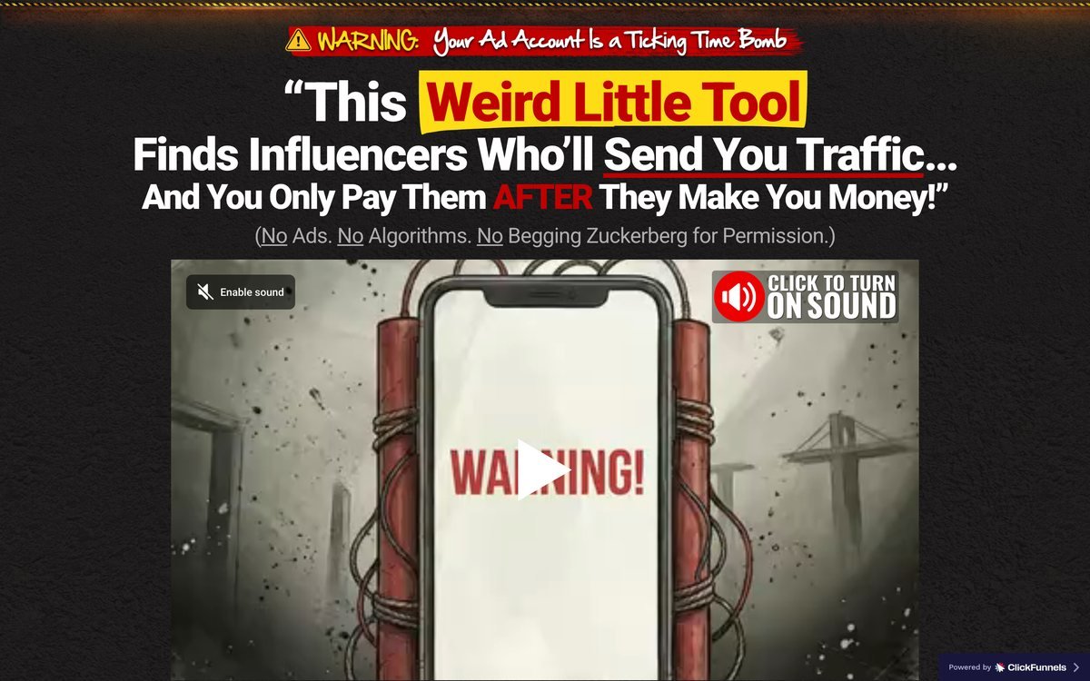 The Influencer Secrets free-trial page on influencersecrets.com